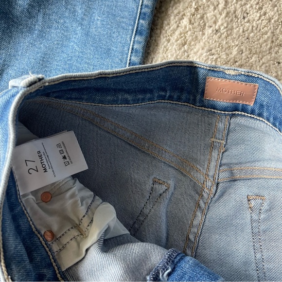 NEW MOTHER LIL Rambler Zip Flood Jeans Wide Leg 27 P - Picture 6 of 10